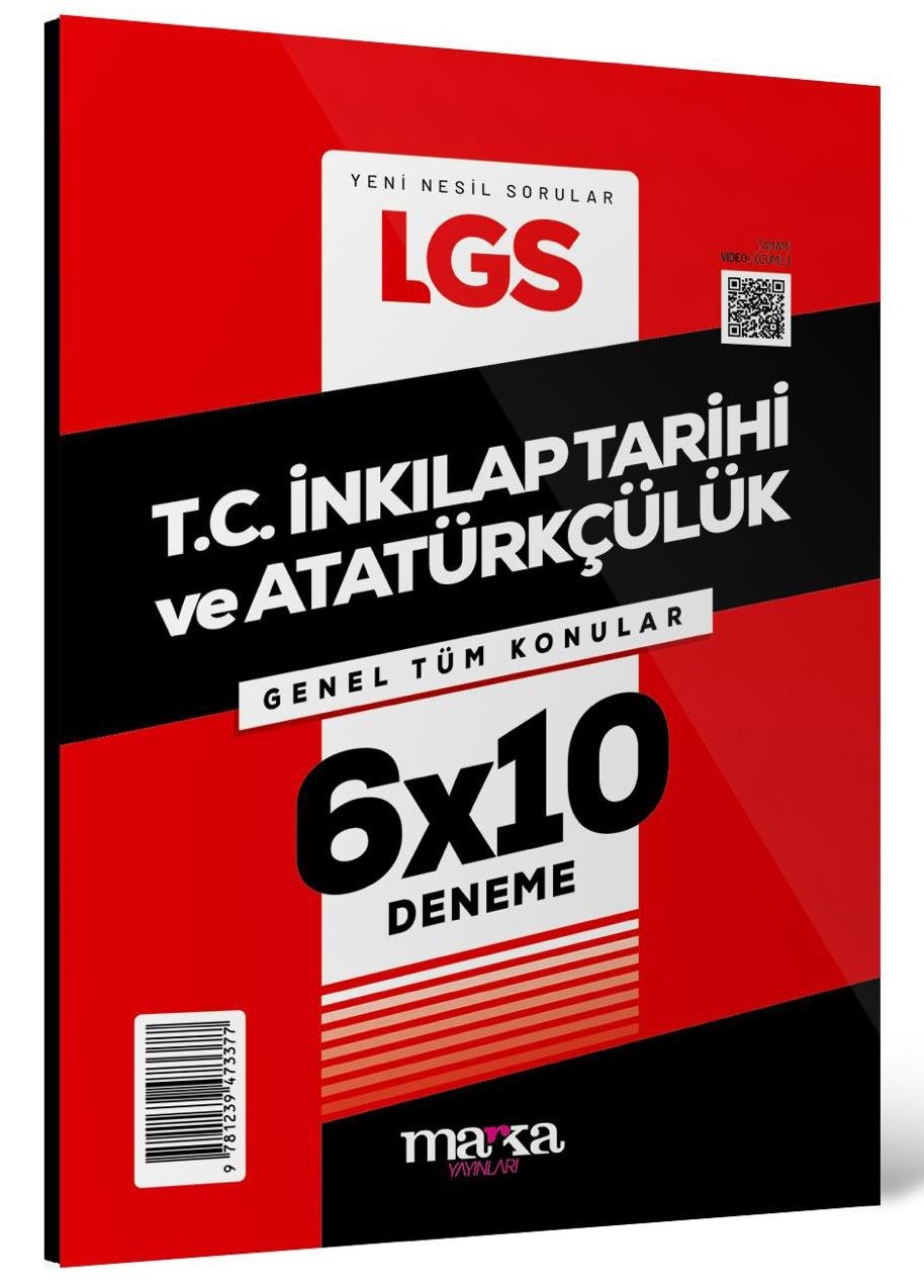 2025 LGS Genel Tüm Konular T.C. İnkılap Tarihi ve Atatürkçülük 6 Deneme | Marka Yayınları (İnce Kapak)