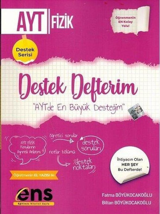 2022 AYT Fizik Destek Defterim | Ens Yayıncılık (İnce Kapak)