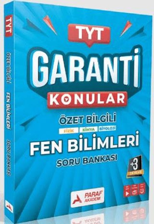 TYT Fen Bilimler Garanti Konular Soru Bankası | Paraf Akademi (Ciltsiz)