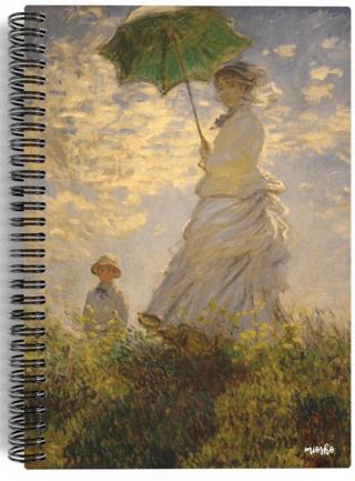 Claude Monet - Madam Monet and Her Son, 1875 / Spiralli Defter 12 - Çizgisiz - 100 Sayfa | Miosho - Resim 1