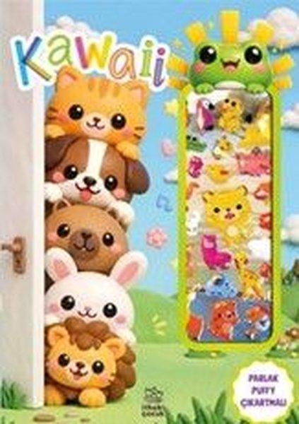 Kawaii - Puffy Parlak Çıkartmalı Boyama Kitabı | İthaki Çocuk (İnce Kapak)  - Resim 1