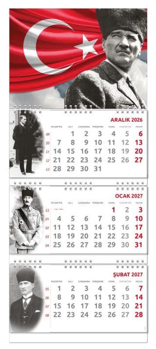 2027 Atatürk Gemici Duvar Takvimi - Ayyıldız | Halk Kitabevi - Resim 1
