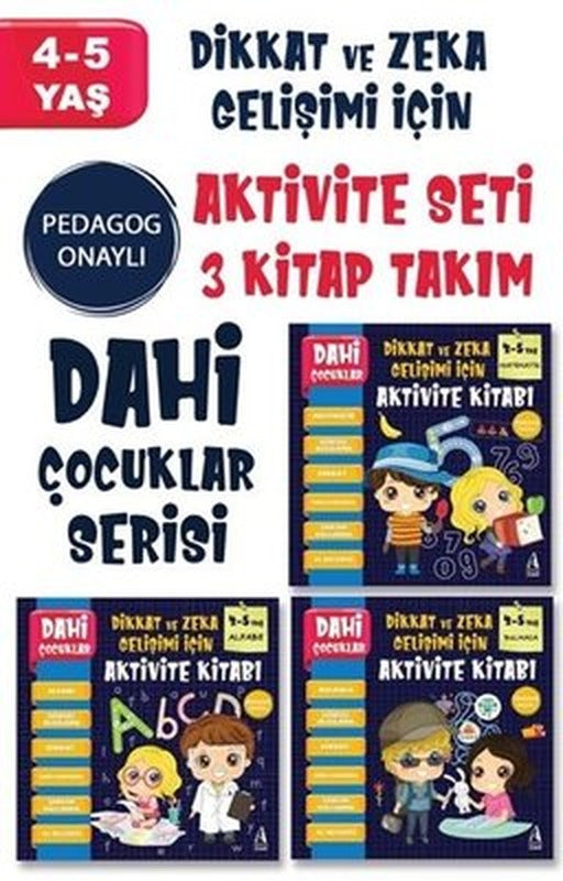 4-5 Yaş Dahi Çocuklar Serisi Seti - 3 Kitap Takım | Arunas Yayıncılık (İnce Kapak)
