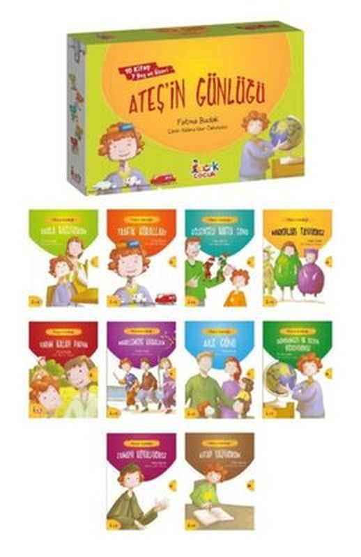 Ateş'in Günlüğü Seti - 10 Kitap Takım - Kutulu | Bıcırık Yayınları
