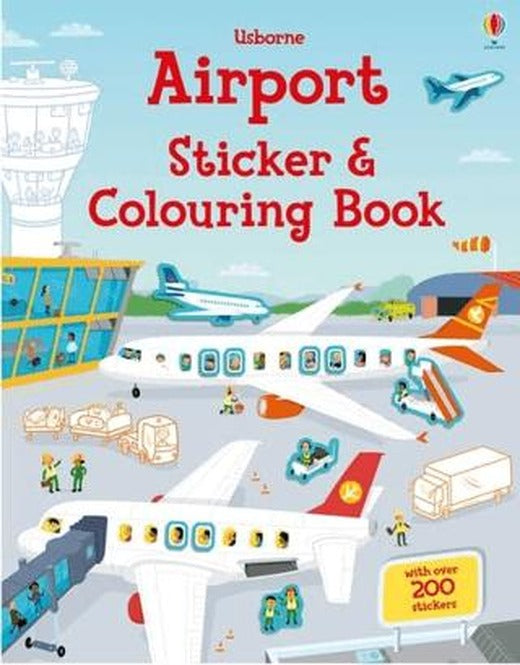 USB - Airport Sticker and Colouring Book | Usborne (Ciltsiz)