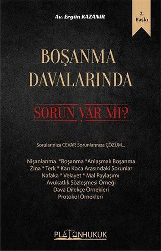 Boşanma Davalarında Sorun var mı? | Platon Hukuk Yayınevi (İnce Kapak)