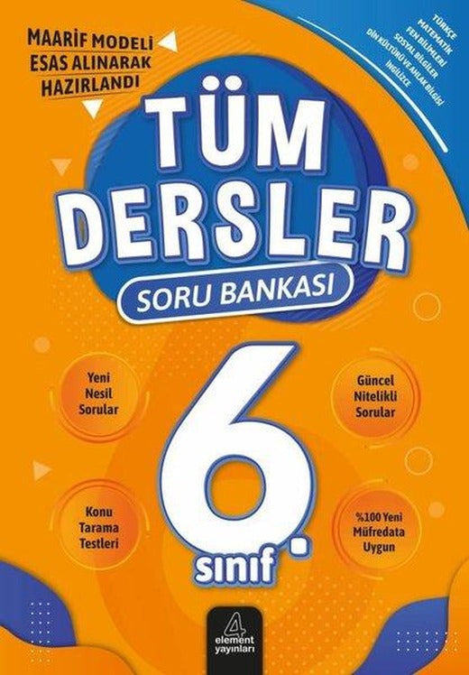 6. Sınıf  Tüm Dersler Soru Bankası | 4 Element Yayınları (İnce Kapak)