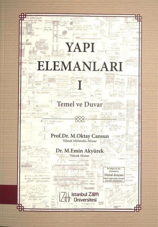 Temel ve Duvar - Yapı Elemanları 1 | İstanbul Sabahattin Zaim Üniversitesi (İnce Kapak)