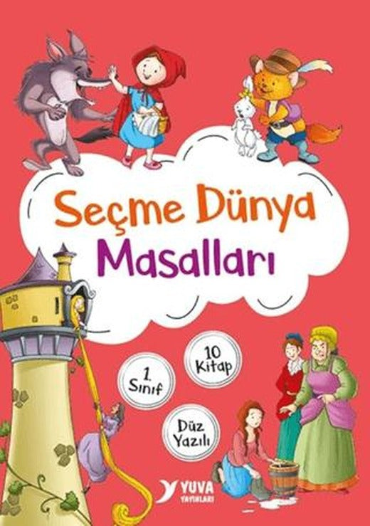 1. Sınıf Seçme Dünya Masalları Düz Yazılı - 10 Kitap