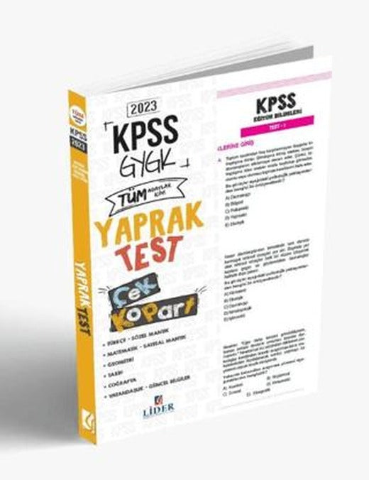 Genel Kültür Genel Yetenek Lisans Kurumsal Çek Kopart Yaprak Test