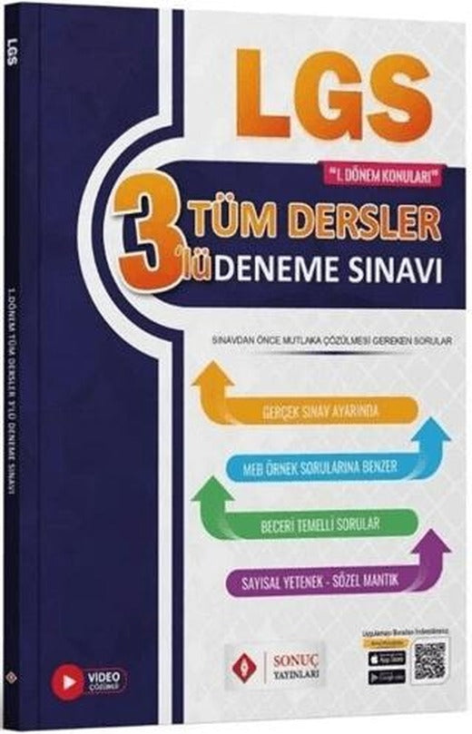 8. Sınıf LGS Tüm Dersler 1. Dönem 3 Deneme