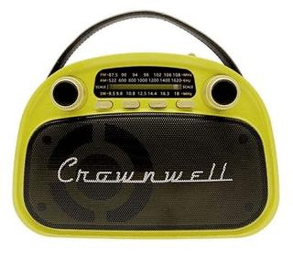 Crownwell Taşınabilir Bluetooth Retro Radyo Arizona Serisi Limon Sarısı(Neon Yeşil) | Crownwell