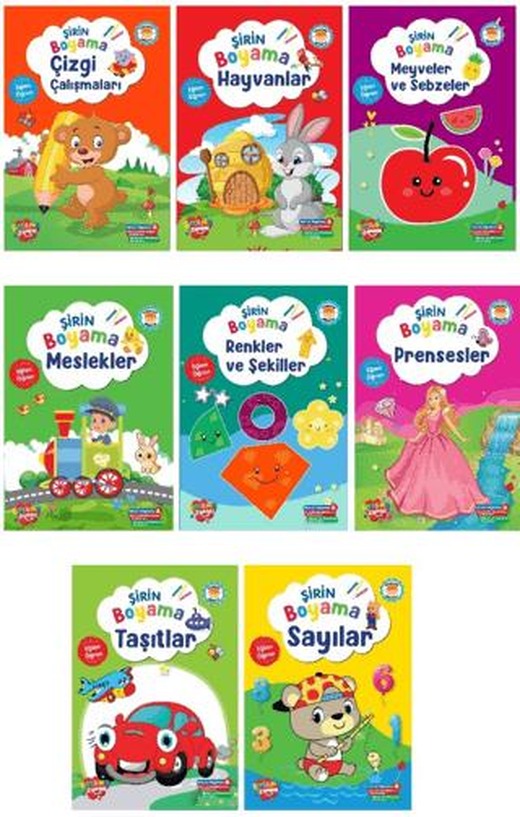 Şirin Boyama Serisi (8 Kitap) | Boyama Zamanı (Ciltsiz)