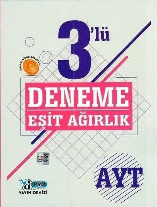AYT Eşit Ağırlık Pro Deneme 3'lü | Yayın Denizi Yayınları (İnce Kapak)