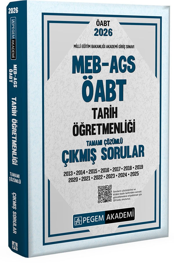 2026 MEB AGS ÖABT Tarih Öğretmenliği Tamamı Çözümü Çıkmış Sorular | Pegem Akademi Yayıncılık (İnce Kapak)