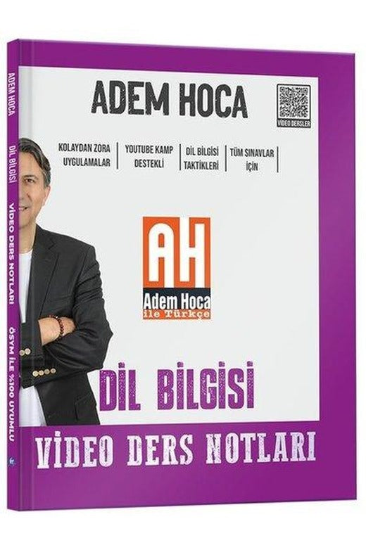Adem Hoca Tüm Sınavlar İçin Dil Bilgisi Video Ders Kitabı | KR Akademi (İnce Kapak)