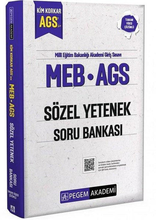 MEB AGS Kim Korkar Sözel Yetenek Soru Bankası Tamamı Çözümlü | Pegem Akademi Yayıncılık (İnce Kapak)