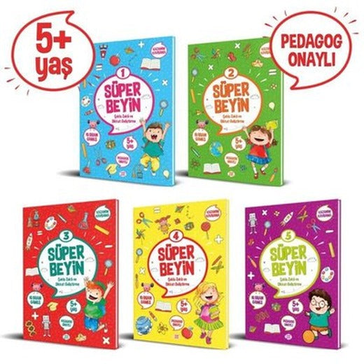 Süper Beyin Serisi Seti 5+ Yaş - 5 Kitap Takım | Dokuz Yayınları