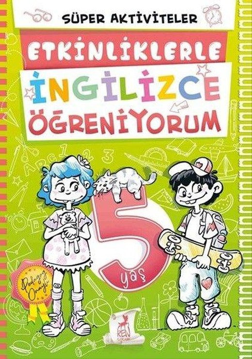 5 Yaş Etkinliklerle İngilizce Öğreniyorum - Süper Aktiviteler | Ren Kitap (İnce Kapak)