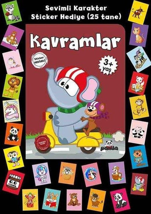 Kavramlar - Stickerlı 3+ Yaş | Panda (İnce Kapak)