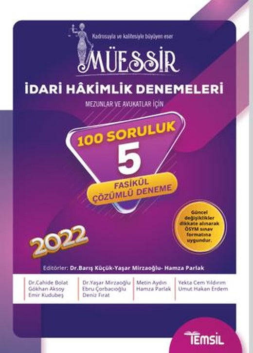 Müessir İdari Hakimlik Denemeleri Tamamı Çözümlü 5 Deneme | Temsil Kitap (Ciltsiz)