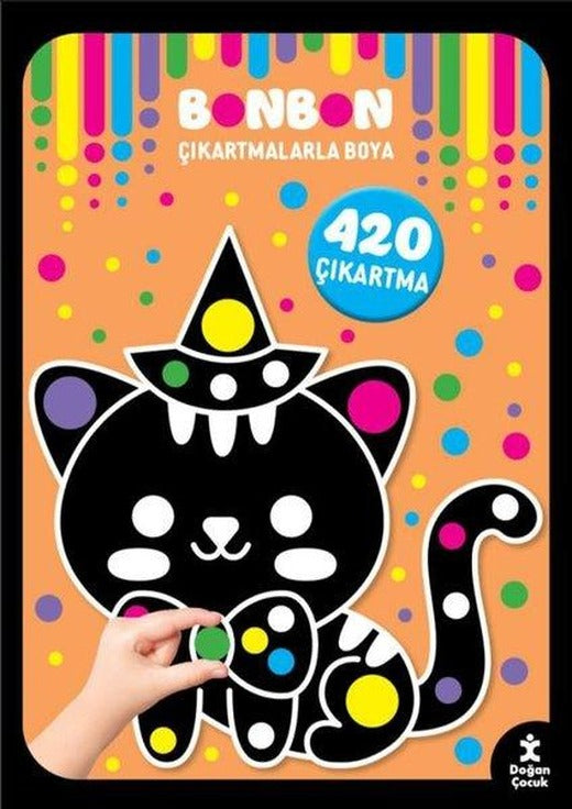 Kawaii - Bonbon Çıkartmalarla Boya - 420 Çıkartma | Doğan Çocuk (İnce Kapak)