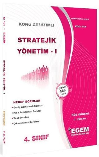 4. Sınıf 7. Yarıyıl Stratejik Yönetim 1 Konu Anlatımlı Soru Bankası (Kod 454)