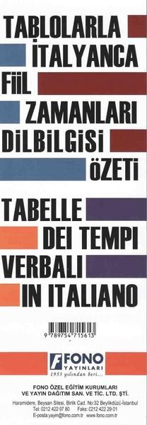 Tablolarla İtalyanca Fiil Zamanları Dilbilgisi Özeti | Fono Yayınları (İnce Kapak)  - Resim 1