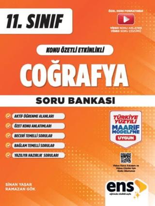 11. Sınıf Coğrafya Konu Özetli Etkinlikli Soru Bankası | ENS Yayınları (Ciltsiz)  - Resim 1