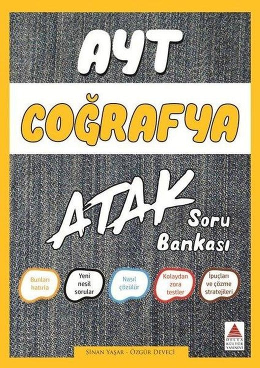AYT Coğrafya Soru Bankası Atak | Delta Kültür-Eğitim (İnce Kapak)