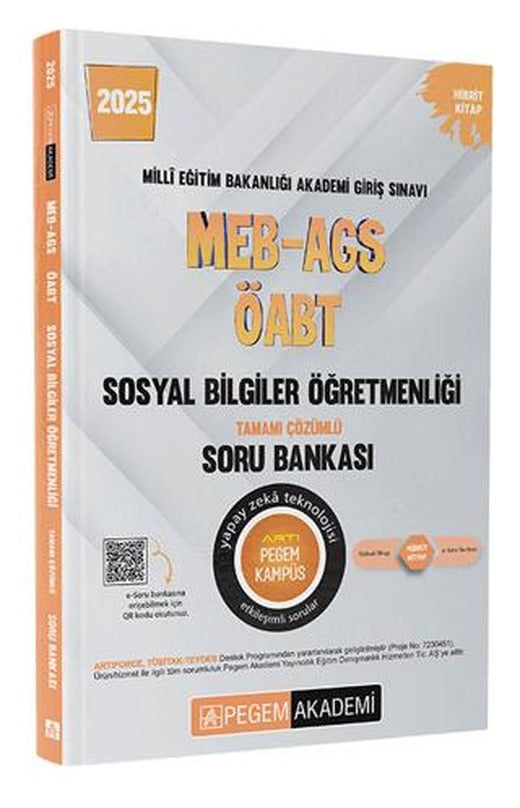 2025 MEB-AGS-ÖABT Sosyal Bilgiler Tamamı Çözümlü Soru Bankası | Pegem Akademi Yayıncılık (Ciltsiz)