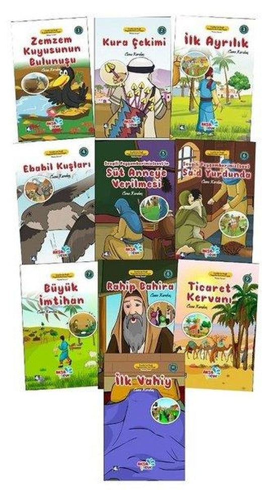 Çocuklar İçin Hikayelerle (sav) Peygamber Hayatı Mekke Dönemi Seti - 10 Kitap Takım | Aksa Çocuk (İnce Kapak)