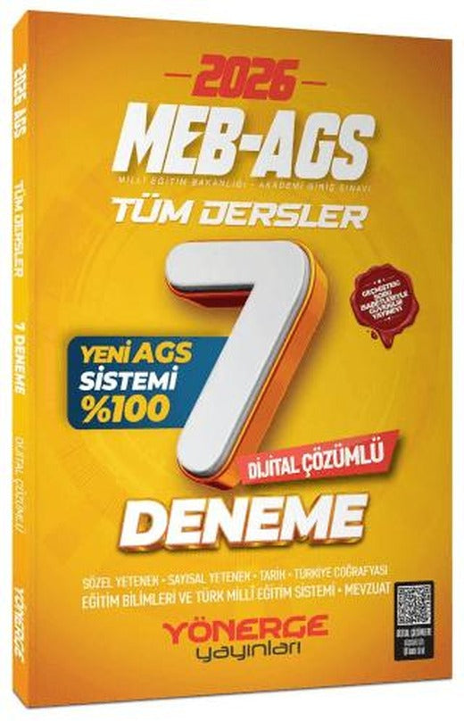 2026 MEB-AGS Tüm Dersler 7 Deneme Çözümlü | Yönerge Yayınları (Ciltsiz)