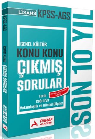 KPSS AGS Genel Kültür Konu Konu Çıkmış Sorular Son 10 Yıl