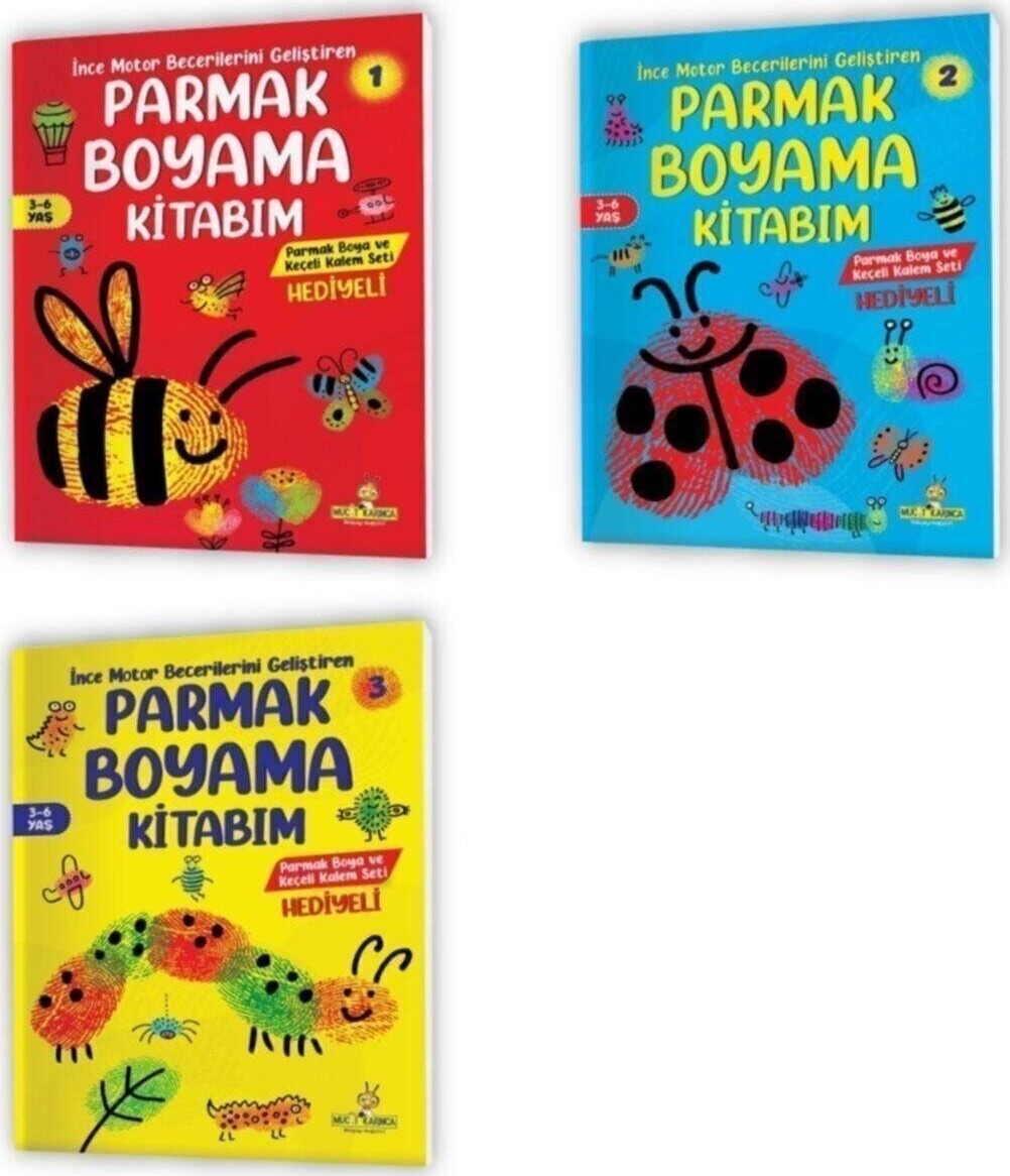 3-6 Yaş İnce Motor Becerilerini Geliştiren Parmak Boyama Kitabım Serisi (Parmak Boya Hediyeli)