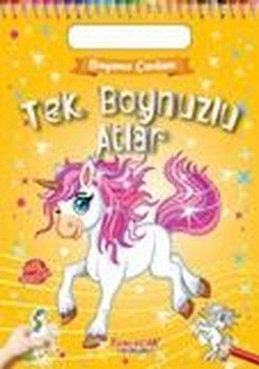 Tek Boynuzlu Atlar - Boyama Çantam - Renkli Çıkartmalı | Yumurcak Yayınları (İnce Kapak)