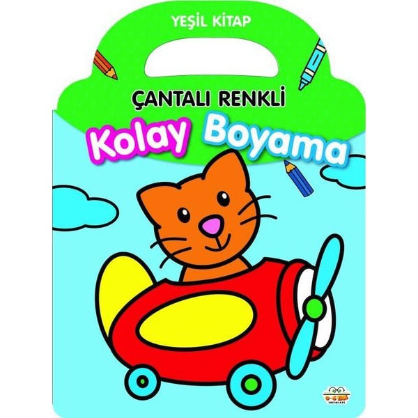 Yeşil Kitap - Çantalı Renkli Kolay Boyama | 0-6 Yaş Yayınları (İnce Kapak)