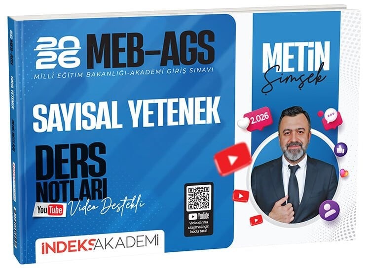 2026 MEB - AGS Sayısal Yetenek Video Ders Notları | İndeks Akademi (İnce Kapak)
