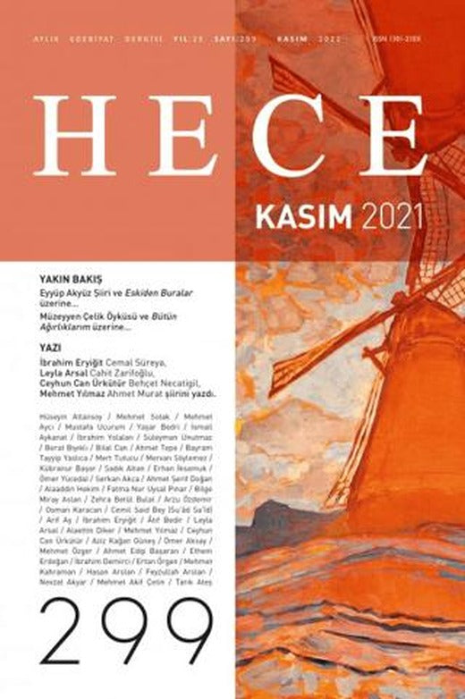 Hece Aylık Edebiyat Dergisi Yıl: 25 Sayı: 299 Kasım 2021 | Hece Dergisi (Ciltsiz)