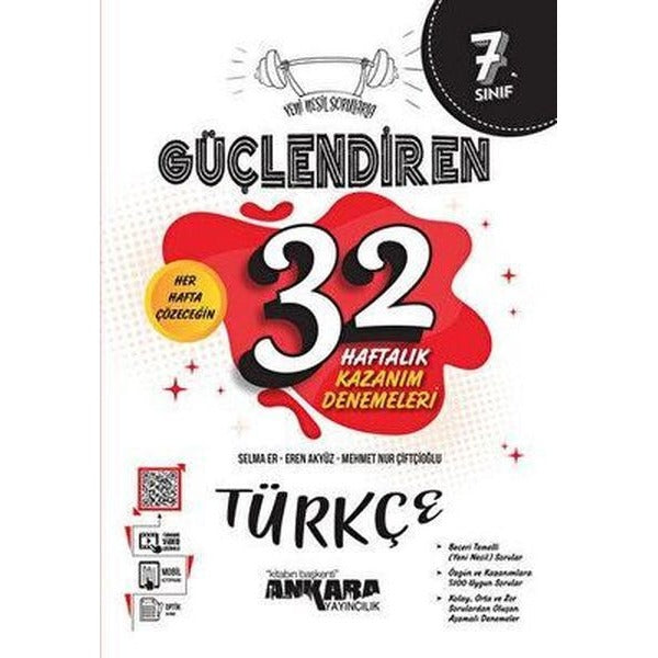 7. Sınıf Türkçe Güçlendiren 32 Haftalık Kazanım Denemeleri | Ankara Yayıncılık (İnce Kapak)