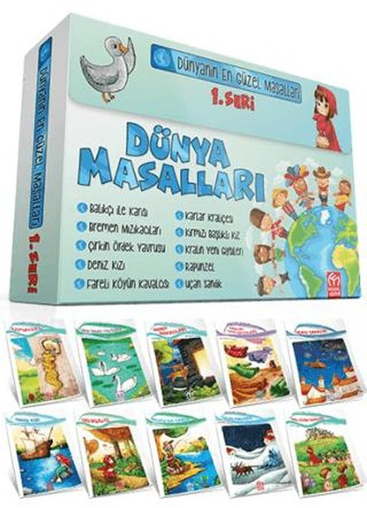 1. Sınıflar İçin Dünya Masalları Serisi 1 (10 Kitap) | Model Çocuk (Ciltsiz)