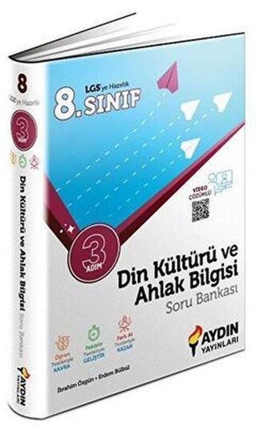 8. Sınıf Din Kültürü ve Ahlak Bilgisi Üç Adım Soru Bankası | Aydın Yayınları-Eğitim (İnce Kapak)