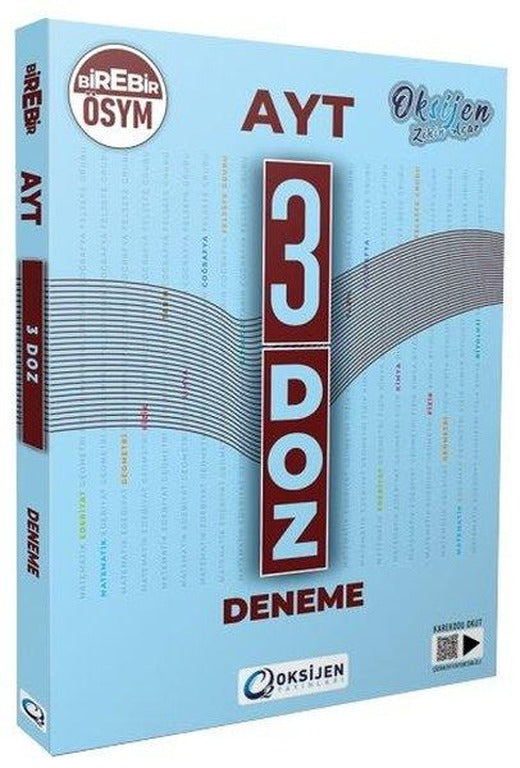 AYT 3 Doz Fasikül Deneme | Oksijen Yayınları - Eğitim (İnce Kapak)
