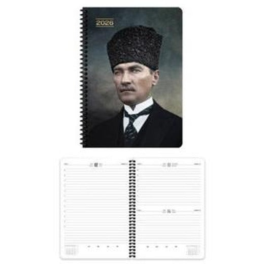 Keskin Color 2026 - 17x24 Atatürk Günlük Spiralli Ajanda - Başkomutan | Keskin Color