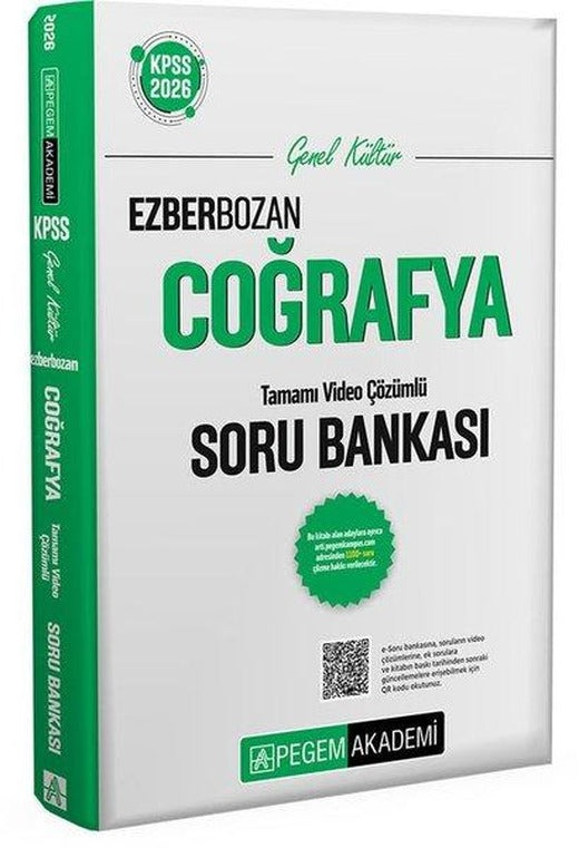 2026 KPSS Genel Yetenek Genel Kültür Ezberbozan Coğrafya Tamamı Video Çözümlü Soru Bankası | Pegem Akademi Yayıncılık (İnce Kapak)