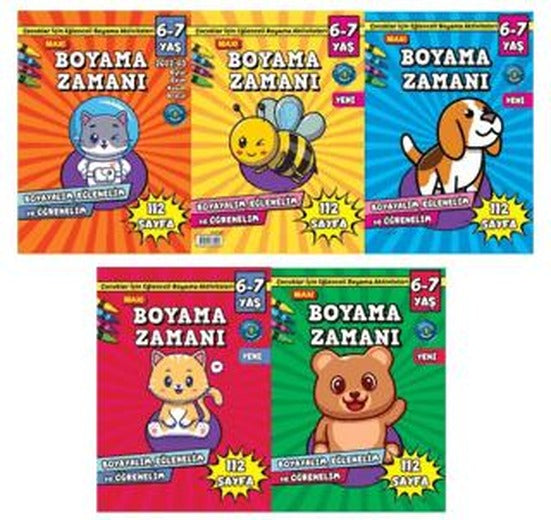 Maxi Boyama Zamanı 5'li Set | Maxi Yayıncılık (Ciltsiz)