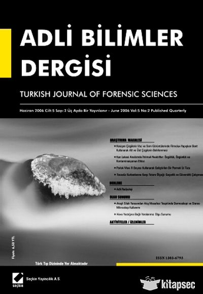 Adli Bilimler Dergisi Cilt:5 Sayı:1 Mart 2006 kitap kapağı
