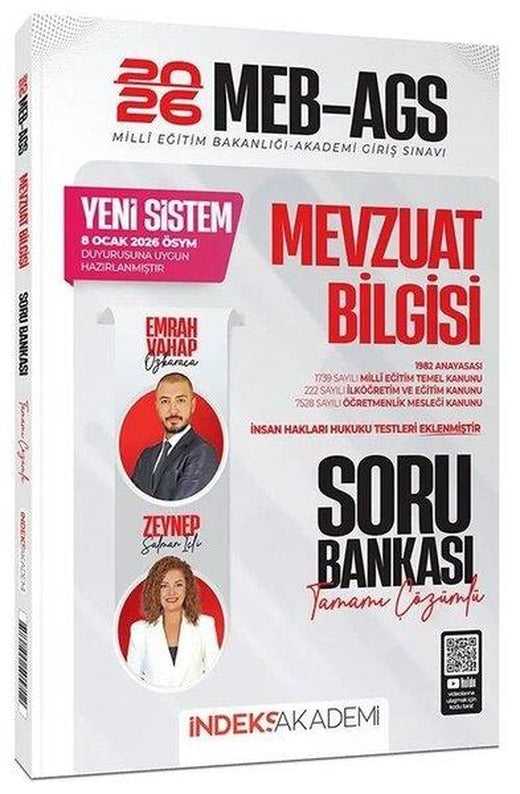 2026 MEB - AGS Mevzuat Bilgisi Soru Bankası Çözümlü | İndeks Akademi (İnce Kapak)