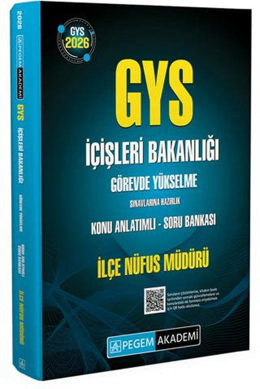 2026 İçişleri Bakanlığı Görevde Yükselme Sınavlarına Hazırlık İlçe Nüfus Müdürü Konu Anlatımlı Soru Bankası | Pegem Akademi Yayıncılık (Ciltsiz)