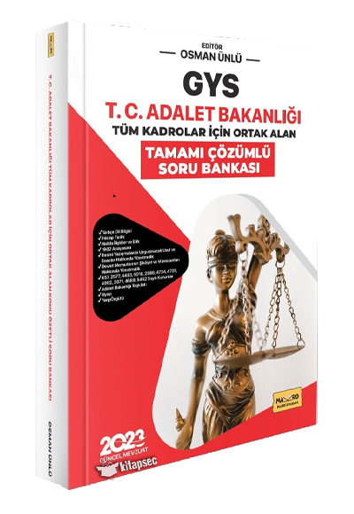 2023 GYS T.C. Adalet Bakanlığı Tüm Kadrolar İçin Ortak Alan Soru Bankası - Osman Ünlü kitap kapağı